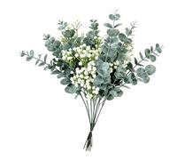 Artificial Eucalyptus Stems: Fake Green Foliage, UV Resistant Synthetic Eucalyptus Leaves for Indoor Outdoor Garlands Centerpieces Wedding Spring Easter Gra
