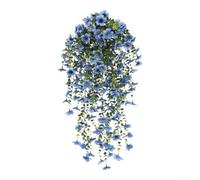 Artificial Eucalyptus Vine 76cm, Vibrant Violet Silk Hanging Plant for Outdoor Garden Decor, Weather Resistant Fake Flower Wall Mounted Swaying Porch Courtyard Decoration(F)