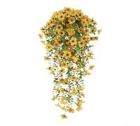 Artificial Eucalyptus Vine 76cm, Vibrant Violet Silk Hanging Plant for Outdoor Garden Decor, Weather Resistant Fake Flower Wall Mounted Swaying Porch Courtyard Decoration(D)