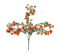 Artificial Eucalyptus Vines, Morning Glory Garland for Garden Decoration, Fake Plant Hanging Greenery Indoor Outdoor Display(sunset red)