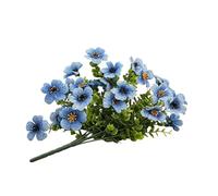 Artificial Eucalyptus & Violet Silk Flowers for Outdoors - Realistic UV Resistant Faux Flowers for Outside Planters, Front Porch, Patio Spring Summer Decor, White & Green Artificial Floral Arrangement