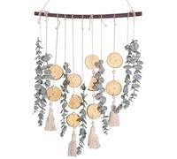 Artificial Eucalyptus Wall Decor - Wooden Stick Hanging Decoration - Boho Rustic Farmhouse Decor for Bedroom, Bathroom, and Kitchen - Forever Green and Maintenance-Free Plants