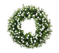 Artificial Eucalyptus Wreath 35cm Colorful Spring Decor(White)