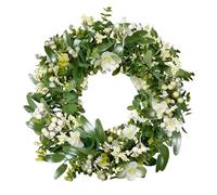 Artificial Eucalyptus Wreath 46cm for Front Door - Green Spring Summer Door Wreath | Realistic & Weather Resistant | Balcony Garden Farmhouse Cottage Decor
