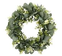 Artificial Eucalyptus Wreath for Front Door,Fall Wreath Green Leaf Wreath Garland for Window Wedding Home Porch Decor - 40cm