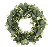 Artificial Eucalyptus Wreath Green Leaves Front Door Wreath Garland Wall Window Festival Celebration Spring Easter Decor 40 cm/15.75 inch.