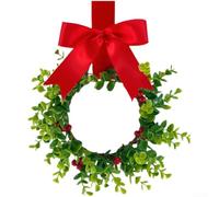 Artificial Eucalyptus Wreath with Red Berries for Christmas Home Decor