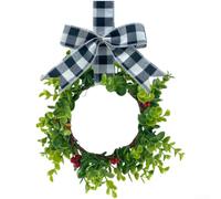 Artificial Eucalyptus Wreath with Red Berries for Christmas Home Decor