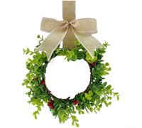 Artificial Eucalyptus Wreath with Red Berries for Christmas Home Decor