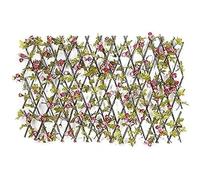 Artificial Expandable Privacy Fence Screen Faux Lattice Panels for Patio Backyard Balcony Screens Greenery Garden Fences(Rosa Profundo - M)
