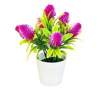 Artificial Fake Flowers,1 Set Fake Plant Anti Fade Realistic Plastic Vivid Decorative Simulation Pinecone Artificial Bonsai for Decorating - Purple