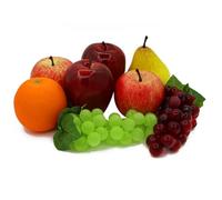 Artificial Fake Fruit, 8 Pcs Faux Fruit Centerpieces Dining Table Decorative, Lifelike Fruits Set Contain Fake Apple, Grape, Orange, Pear, Delicious Red Apple for Home Kitchen Décor