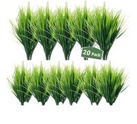 Artificial Fake Grass, 20PCS Outdoor Faux Grasses Plastic Plants Greenery UV Resistant for Home Garden Office Décor