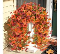 Artificial Fall Flowers for Decoration, 4 Pcs Outdoor Mums UV Resistant