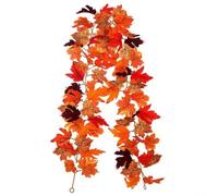Artificial Fall Garland For Maple For Leaf Vine .7ft Hanging Autumn Faux For Leaf Garland Seasonal Fireplace Mantle Thanksgiving Table Porch(C)