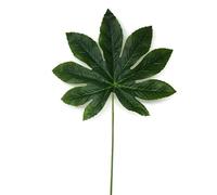 Artificial Fatsia Leaf Stem x 58cm - Green Glossy Tropical Home Wedding Decor