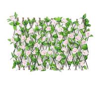 Artificial Faux Iv Hedge Garden Decoration Screening Expanding Trellis Privacy Screen Retractable Fence Fencing Garden Fences(M/Pink)