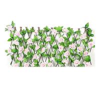 Artificial Faux Iv Hedge Garden Decoration Screening Expanding Trellis Privacy Screen Retractable Fence Fencing Garden Fences(S/Pink)