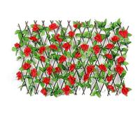 Artificial Faux Iv Hedge Garden Decoration Screening Expanding Trellis Privacy Screen Retractable Fence Fencing Garden Fences(M/Red)