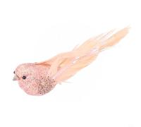 Artificial Feather Foam Bird with Clip for Use in Home Decoration, Wedding Themes, Educational Specimen Collection, and Retail (Pink)