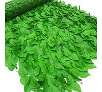 Artificial Fence Net Leaf Decorative Rattan Fake Plant for Balcony Garden High-Density Leaves PE Panel Mesh Backing 95 Privacy Protection Sunlight Block Lifelike Green Hues No Maintenance Easy to Use