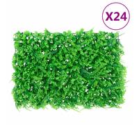 Artificial Fern Leaf Fence 24 pcs Green 40x60 cm PE Privacy Screen Outdoor Panel