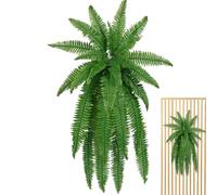 Artificial Ferns For Outdoors, Resistant Lifelike Artificial Boston Fern, Faux Fern Plants, Large Faux Fern Bush Plant For Indoor Home Garden Windowsill Wedding Farmhouse Decoraction Arrangement, 50CM