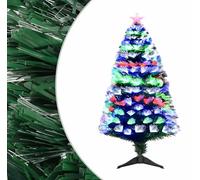 Artificial Fibre Optic Christmas Tree Xmas Color Changing With Star Free Standing Indoor Tree XMAS Gift (90cm (3FT))