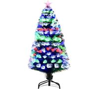 Artificial Fibre Optic Christmas Tree Xmas Color Changing With Star Free Standing Indoor Tree XMAS Gift Home Office Decoration Green Tree Decor(120cm (4FT))