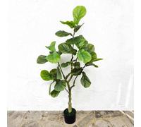 Artificial Fiddle Leaf Fig Tree 125Cm In Pot - Faux Ficus Lyrata Plant For Indoor & Outdoor Decor