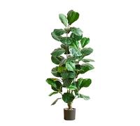 Artificial Fiddle Leaf Fig Tree, Faux Ficus Fiddle Leaf Fig Tree, Artificial Plants Indoor Outdoor, Large Floor Plants For Home Or Office Decoration(180cm/5.9ft)