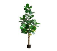 Artificial Fiddle Leaf Fig Tree, Faux Fiddle Leaf Fig Tree With Pot, Faux Trees With Artificial Plants Fiddle Leaves Greenery, For Home Office Store Room Decor(180cm/5.9ft)