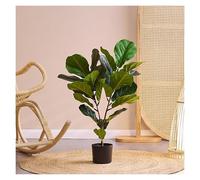 Artificial Fiddle Leaf Fig Tree, Faux Plant Fake Ficus Lyrata Silk Trees, Faux Fiddle Leaves Fake Fig Tree In Pot Artificial Tree, For Indoor Outdoor House(160cm/5.2ft)
