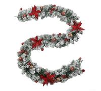 Artificial Fir Garland with Red Berries and Decorative Balls Christmas PVC Wicker Green and Red 1.5m 1.8m 2.7m(1.8 meters)
