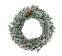Artificial Fir Wreath with Berries and Cones 50 cm Snow-Covered 1 Piece - Decorative Wreath for Winter and Christmas - Christmas Wreath Advent Wreath Decorative Wreath - Winter Decoration Christmas