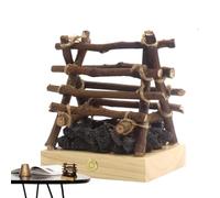 Artificial Fire-Effect 3D LED Night Light | Fake Bonfire Small Electric Lamp with Wood for Halloween, Christmas and Winter Holiday Decorations