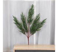Artificial five-branch cypress branches, artificial pine cypress stem picks, fake leaf branches plastic pine branches evergreen branch flower arrangement DIY craft decoration(#3)
