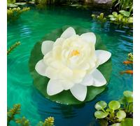 Artificial Floating Lotus Flowers for Ponds and Aquariums, Realistic EVA Plastic Water Lily Pads Decor, Hand Crafted Pool Garden Ornament, 28cm Diameter(Pink)