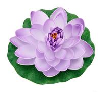 Artificial Floating Water Lily Lotus Flower, Simulation Lotus Flower For Pond Tank Pool Decoration Multi-Colour Home Garden Landscape Ornament(light purple)