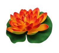 Artificial Floating Water Lily Lotus Flower, Simulation Lotus Flower For Pond Tank Pool Decoration Multi-Colour Home Garden Landscape Ornament(orange)