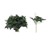 Artificial Flocked Green Ivy Pick Bundle - 12 Picks x 18cm - Leaf Floral Craft