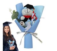 Artificial Floral Arrangements, Handmade Crochet Flower Bouquet,Handmade Graduation Crochet Flowers - Fabric Design with Long Lasting Plush Bouquet for Graduates