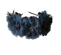Artificial Floral Crown Flower Crown Simulation Garland Bride Large Mesh Headband Girl Curling Head Band Hair Accessories(Color5)