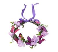 Artificial Floral Crown Headband Artificial Floral Crown Wreath Headwear Simulation Immortal Wedding Multicolor(Color1)