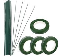 Artificial Floral Stem Wire for DIY Bouquet Making and Support | Green Metal Craft Supply, Reinforces Leaf Stems, Suited to Florist Shop Use and Wedding Bouquets