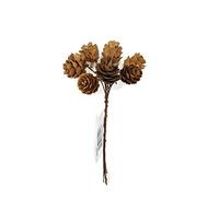 Artificial Floral Supplies 8 Piece Mini Pine Cone Wire Pick Bundle x 16cm Christmas Wreath Craft Decoration