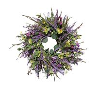 Artificial Floral Wreath Artificial Lavender Wreath 24inch Front Door Hanging Floral Wreath Simulation Flower Garland