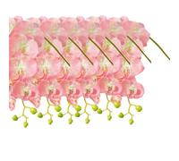 artificial flower，27" Artificial Phalaenopsis Flowers 6 Pcs Pink Artificial Orchid Flowers Stem Plants for Home Décor