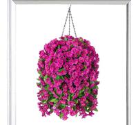 Artificial Flower Basket, Hanging Artificial Flowers - Simulation Morning Glory Basket for Outdoor Decor - 37 Inch Hanging Flower Basket for Home Kitchen Living Room Bedroom Mother's Day Birthday