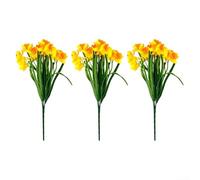 Artificial Flower Bouquet, 35Cm Silk Cloth 3Pcs Realistic Fake Daffodils Flowers Vibrant Soft Indoor Potted Plants For Home(Orange)